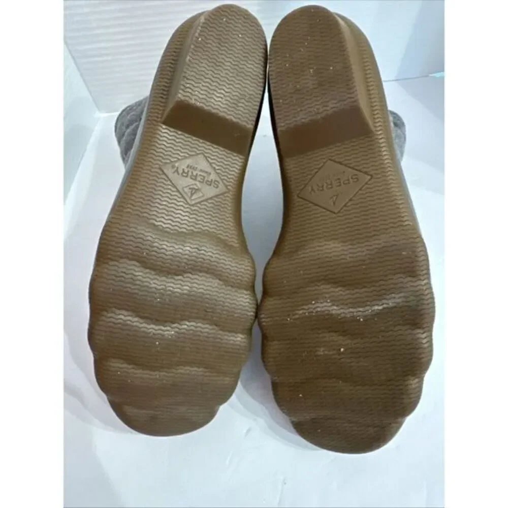 Sperry Duck Boots Womens 10 Saltwater Quilted‎ Waterproof Gray Ankle STS85656